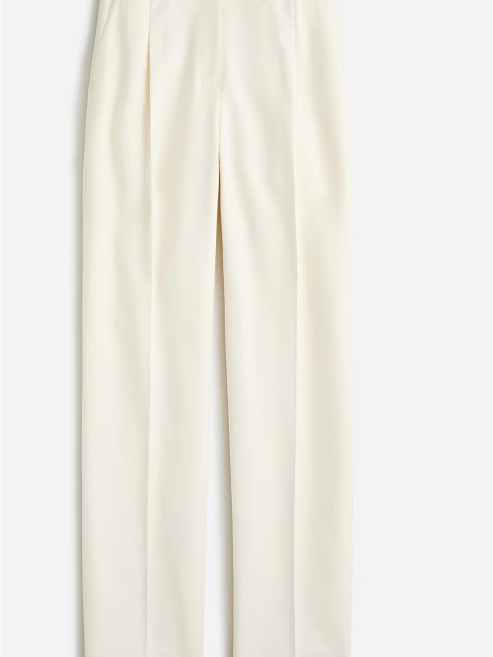 High-Rise Wide-Leg Cream Pants